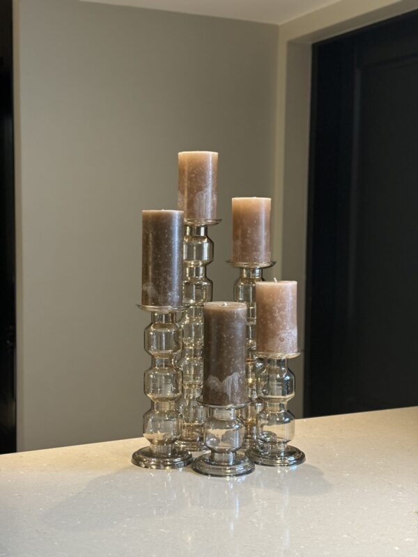 Dekocandle Glass Chandelier Rolls Brown Luster